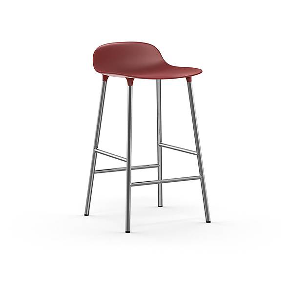Køb Normann Copenhagen Form barstol – Rød/krom