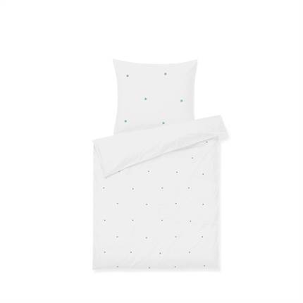 Juna Daisy sengetøj baby 70x100 cm - Hvid/lys blå