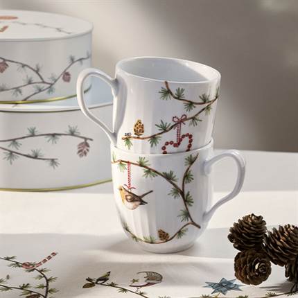 Kähler Hammershøi Christmas Krus 2023, 33 cl - hvid m. deko