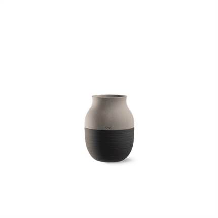 Kähler Omaggio circulare vase h 20 cm - Antracitgrå