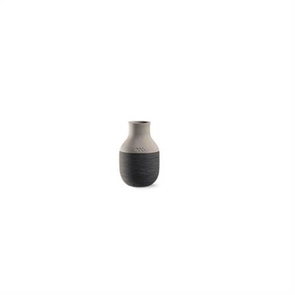 Kähler Omaggio circulare vase h 12,5 cm - Antracitgrå 