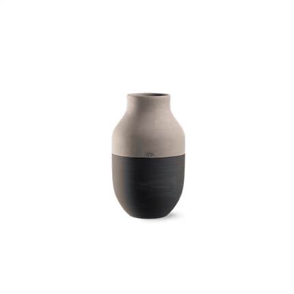 Kähler Omaggio circulare vase h 31 cm - Antracitgrå 