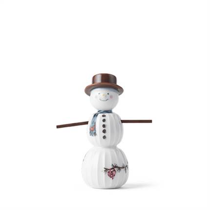 Kähler Hammershøi Christmas Snemand H11.5 cm - Hvid m. deko