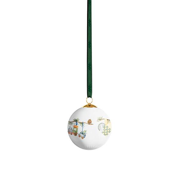 Kähler Hammershøi Christmas kugle 2024 ø 6 cm - Hvid m. deko