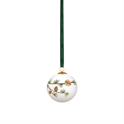 Kähler Hammershøi Christmas kugle 2025 ø 6 cm - Hvid m. deko