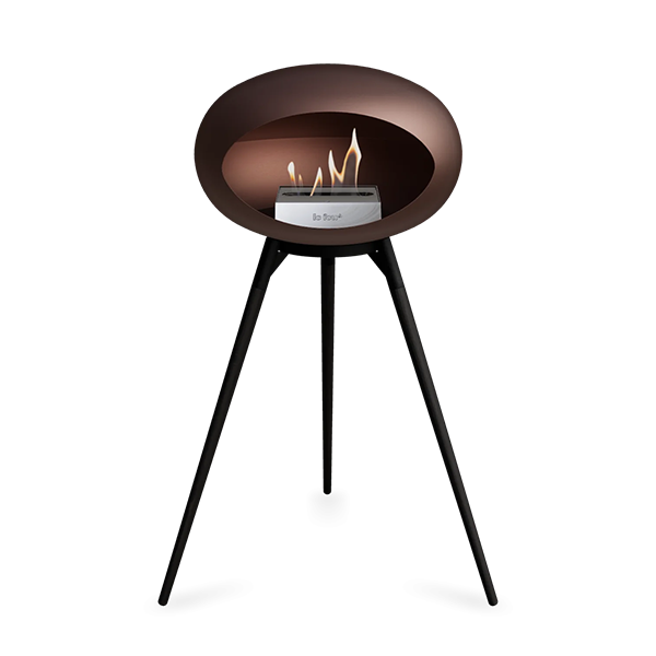 Le Feu Ground Wood High i mocca - Sorte ben - Sort stel - Stål brænder