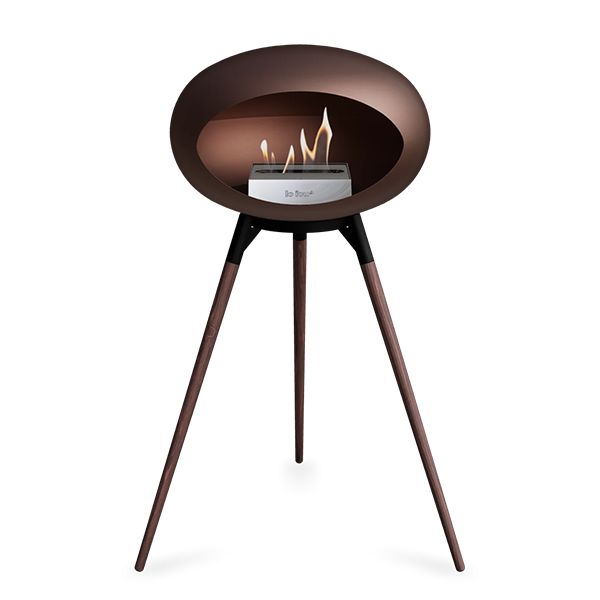 Le Feu Ground Wood High i mocca - Røget eg ben - Sort stel - Stål brænder