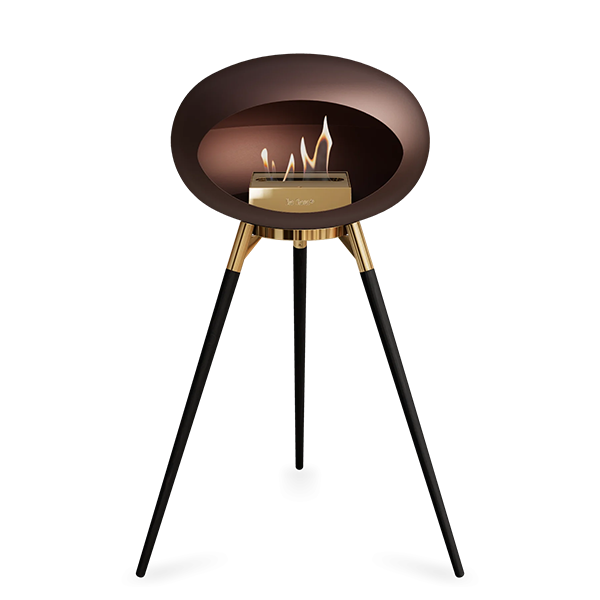 Le Feu Ground Wood High - Sorte ben - Rose gold stel - Rose gold brænder