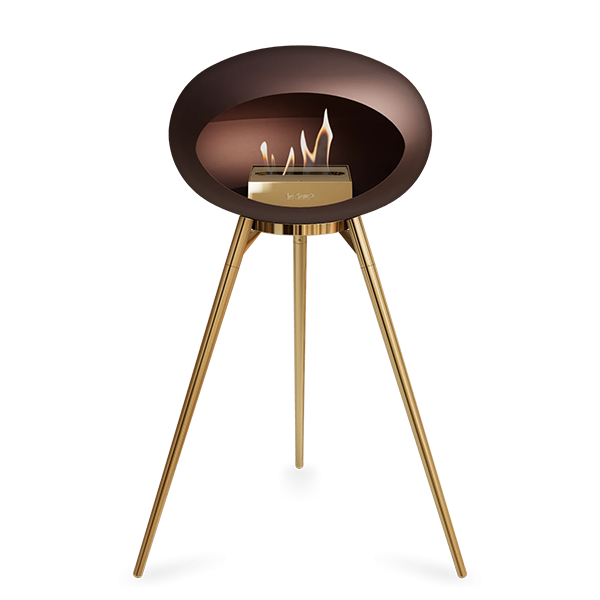 Le Feu Ground Wood High i mocca - Rose gold ben - Rose gold stel - Rose gold brænder