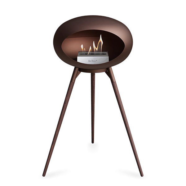 Le Feu Ground Wood High i mocca - Røget eg ben - Mocca stel - Stål brænder