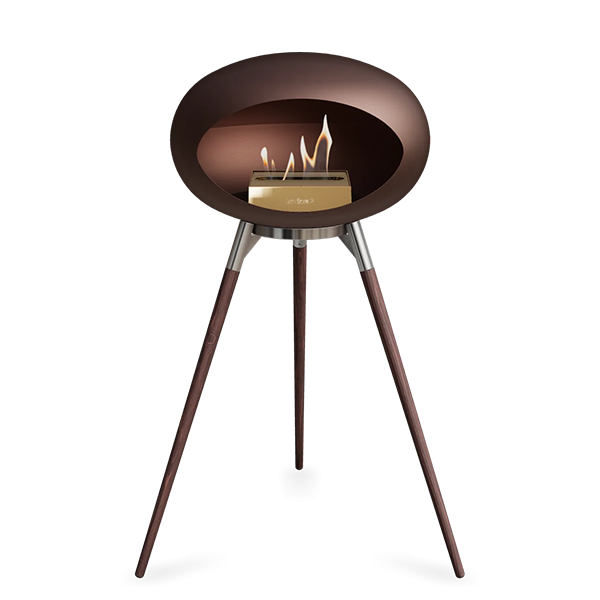 Le Feu Ground Wood High i mocca - Røget eg ben - Poleret stål stel - Rose gold brænder