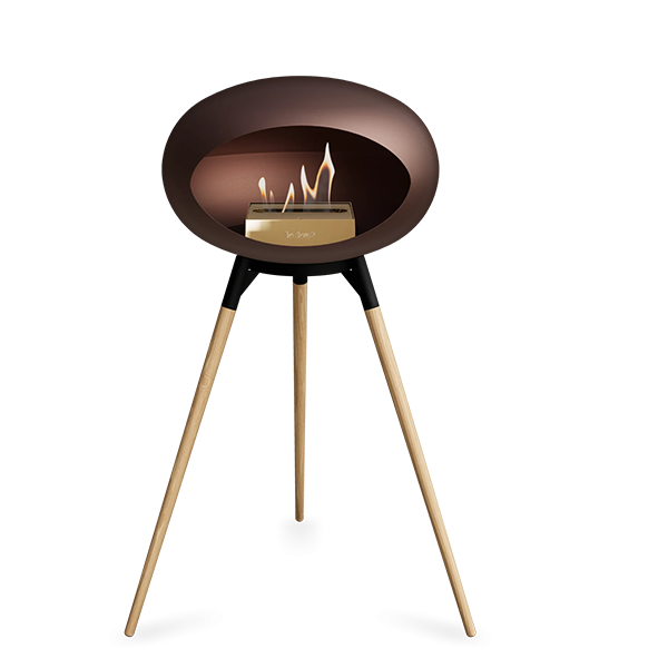 Le Feu Ground Wood High i mocca - Sæbebehandlet eg ben - Sort stel - Rose gold brænder