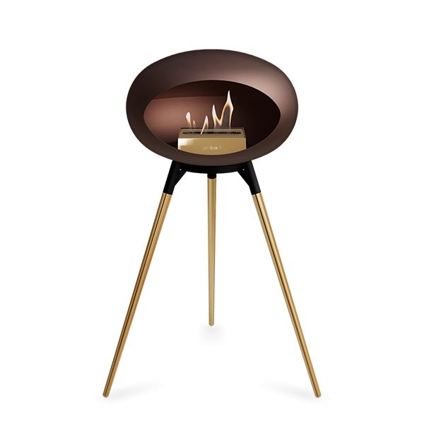 Le Feu Ground Wood High i mocca - Rose gold ben - Sort stel - Rose gold brænder