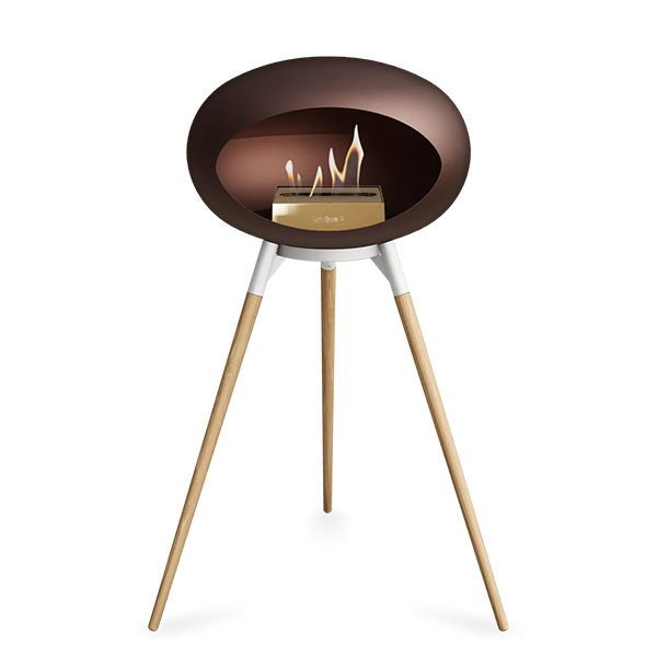 Le Feu Ground Wood High i mocca - Sæbebehandlet eg ben - Hvidt stel - Rose gold brænder