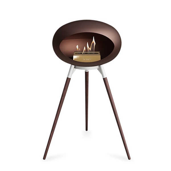 Le Feu Ground Wood High i mocca - Røget eg ben - Hvid stel - Rose gold brænder