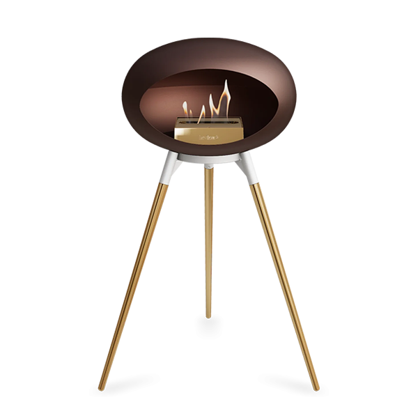 Le Feu Ground Wood High i mocca - Rose gold ben - Hvid stel - Rose gold brænder