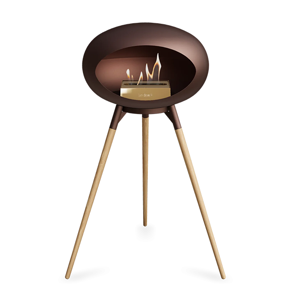 Le Feu Ground Wood High i mocca - Sæbebehandlet eg ben - Mocca stel - Rose gold brænder