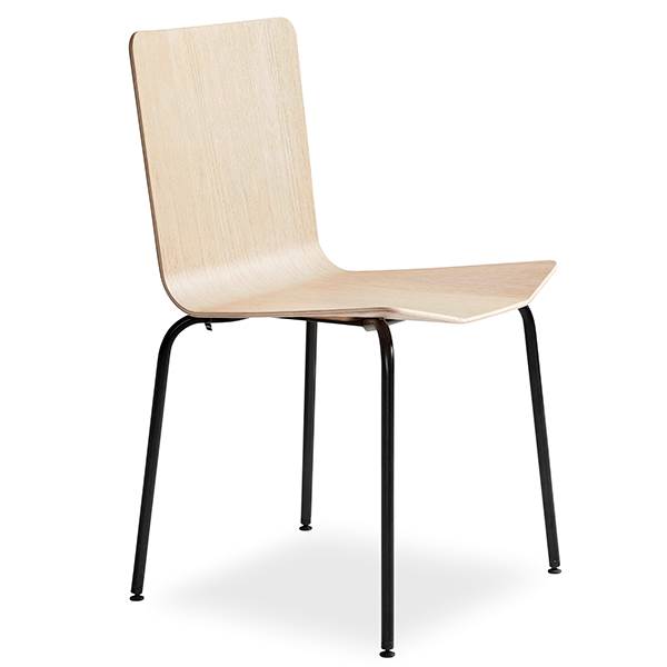 Skovby SM801 spisebordsstol - Hvidolieret eg med ben i sort stål