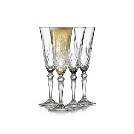 Lyngby Glas Krystal Melodia Champagneglas 16 cl - 4 stk. 