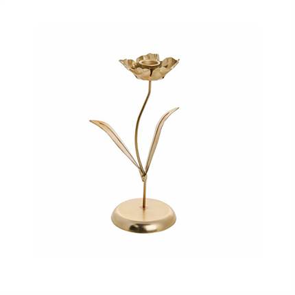 Lene Bjerre Stefine flower lysestage h26 - Guld