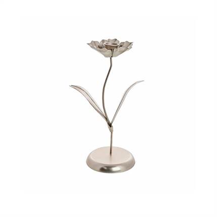 Lene Bjerre Stefine flower lysestage h26 - Sølv