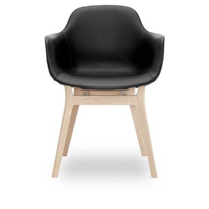 Andersen Furniture AC3 stol - eg hvidlak -  sort læder