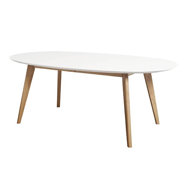 Se Andersen Furniture DK10 spisebord - 110 x 190 cm. - eg sæbebehandlet - hvid laminat hos Erling Christensen Møbler