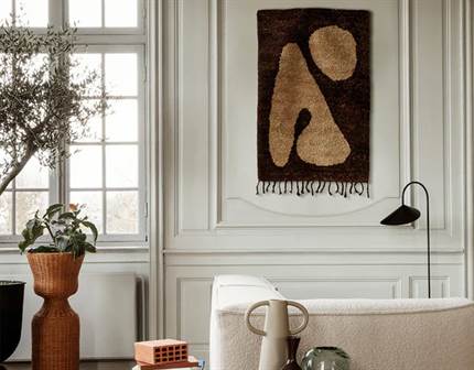 Ferm Living Abstract tæppe - Brown/Off-white