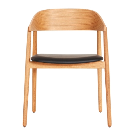 Andersen Furniture AC2 spisebordsstol - eg - sort læder 
