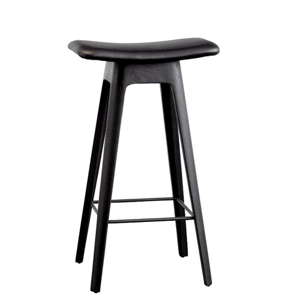 Billede af Andersen Furniture HC1 barstol - Læder sæde - 67 cm - sortlakeret