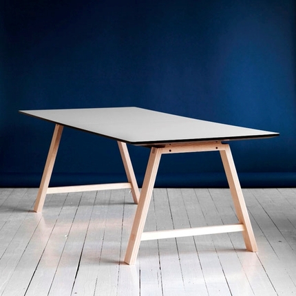 Andersen Furniture T1 spisebord - Hvid laminat / Eg hvid mat lak - 95x180 cm