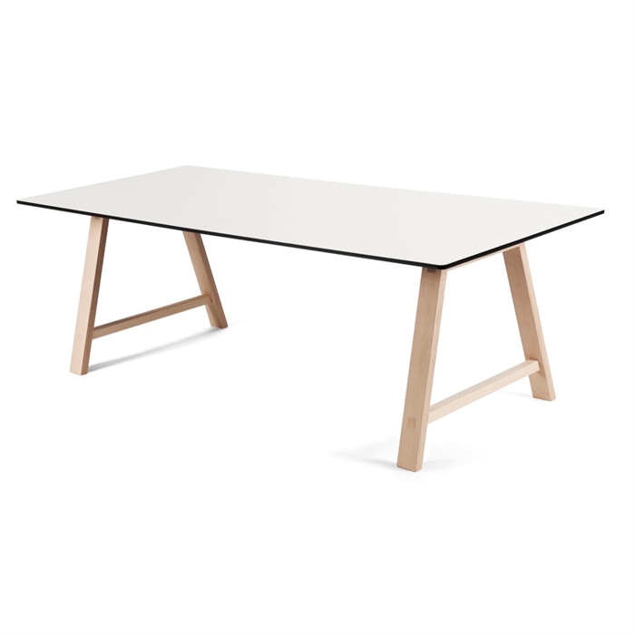 Andersen Furniture T1 spisebord - hvid laminat - Eg hvid mat lak - 95x220 cm