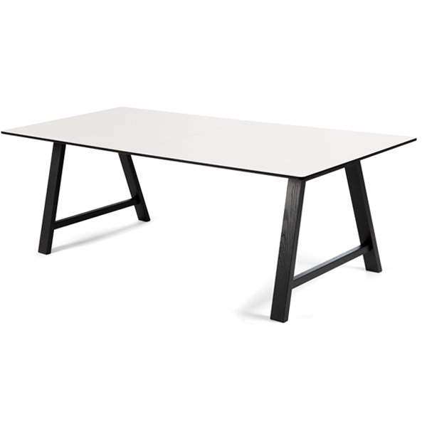 Billede af Andersen Furniture T1 spisebord - Hvid laminat / Sortlakeret eg - 95x180 cm