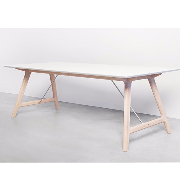 Andersen Furniture T7 spisebord - 95 x 220 cm. - hvid laminat - hvidolieret eg