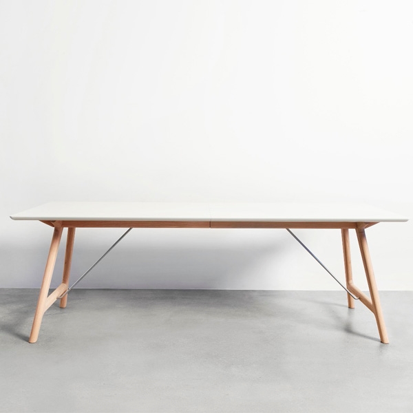 Andersen Furniture T7 spisebord - 95 x 220 cm. - hvid laminat - sæbebehandlet eg