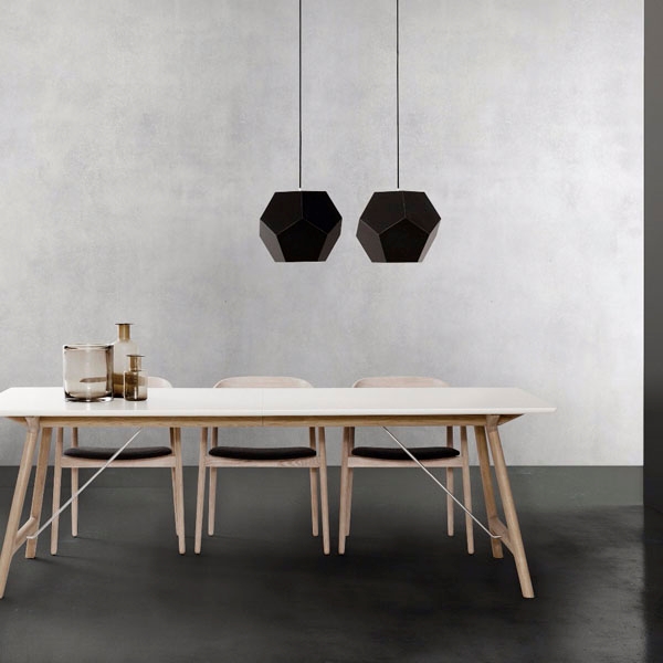 Andersen Furniture T7 spisebord - 95 x 170 cm. - hvid laminat - sæbebehandlet eg