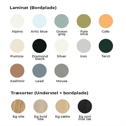 Laminatfarver og træsorter