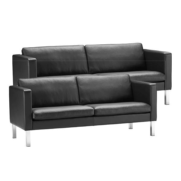 Stouby Bace sofasæt 2+3 pers. med sort læder