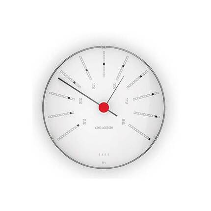 Arne Jacobsen Bankers Barometer - Ø:12 cm - Hvid/sort/rød
