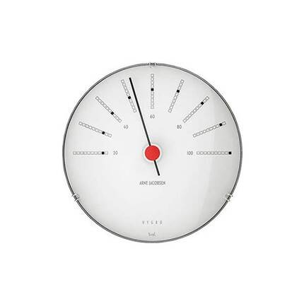 Arne Jacobsen Bankers Hygrometer - Ø:12 cm - Hvid/sort
