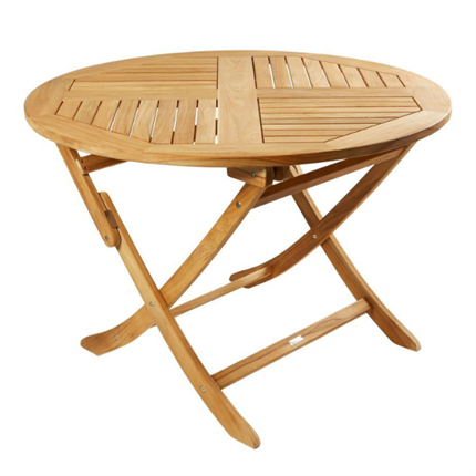 Boston havebord i massiv teak - Ø110 cm