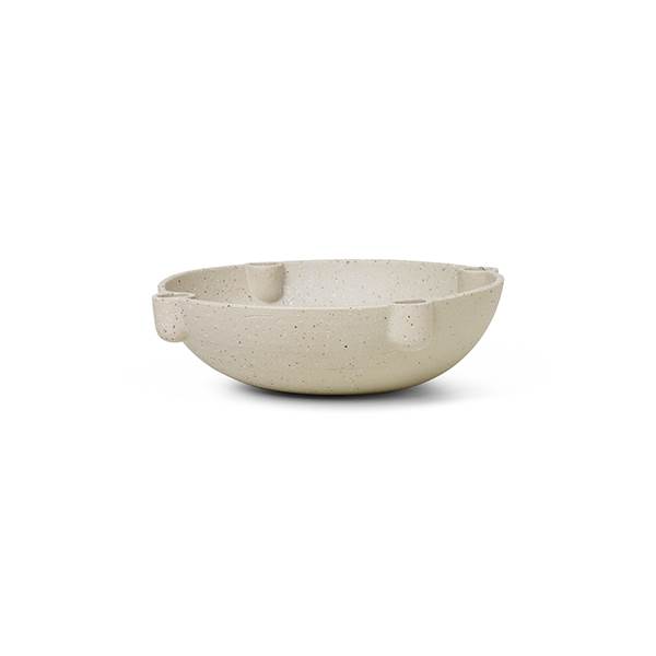 Ferm Living Bowl Candle Holder - Large - Ceramic - Light Grey