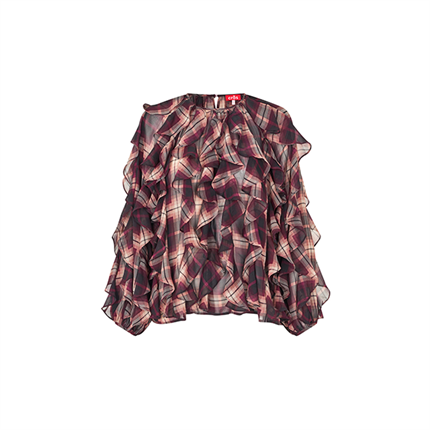 Cras Ryacras Blouse - Bordeaux Check