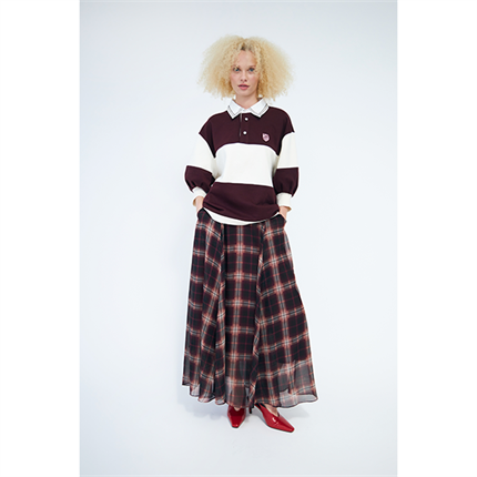 Cras Odellecras Skirt - Bordeaux Check