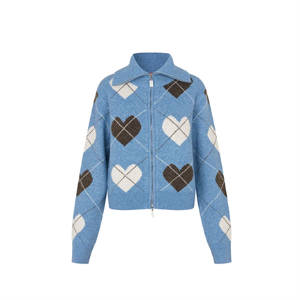 Cras Siricras Cardigan - Blue Hearts