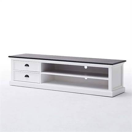 Novasolo - Halifax Contrast TV-bord - hvid med sort top