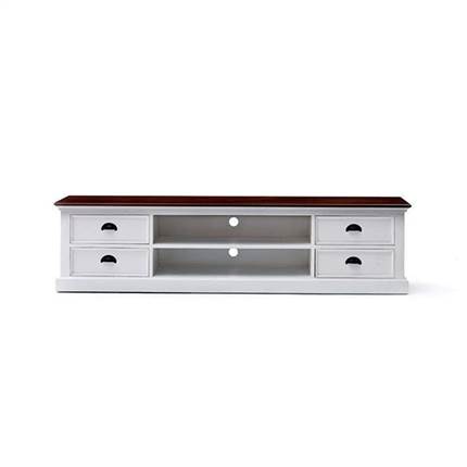 Novasolo - Halifax Accent TV-bord - hvid med brun top