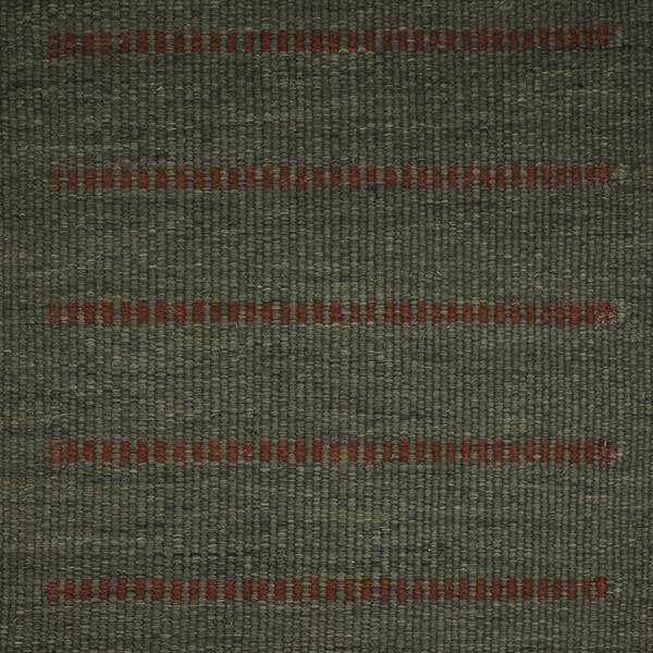 12: C. Olesen Kelim tæppe - Mista Stripe - 250 x 350 cm - Mossgreen/Chestnut