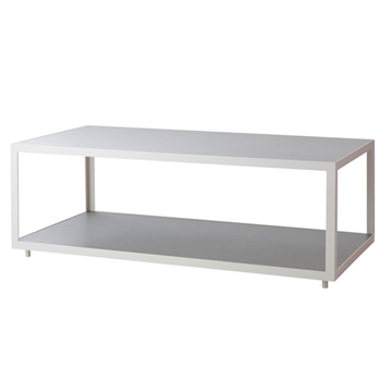 Cane-line Level sofabord - rektangel - hvid/keramisk plade