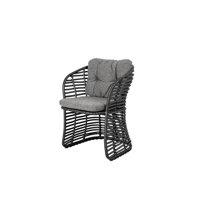 Cane-Line Basket havestol - Graphite stel med hyndesæt i mørk grå